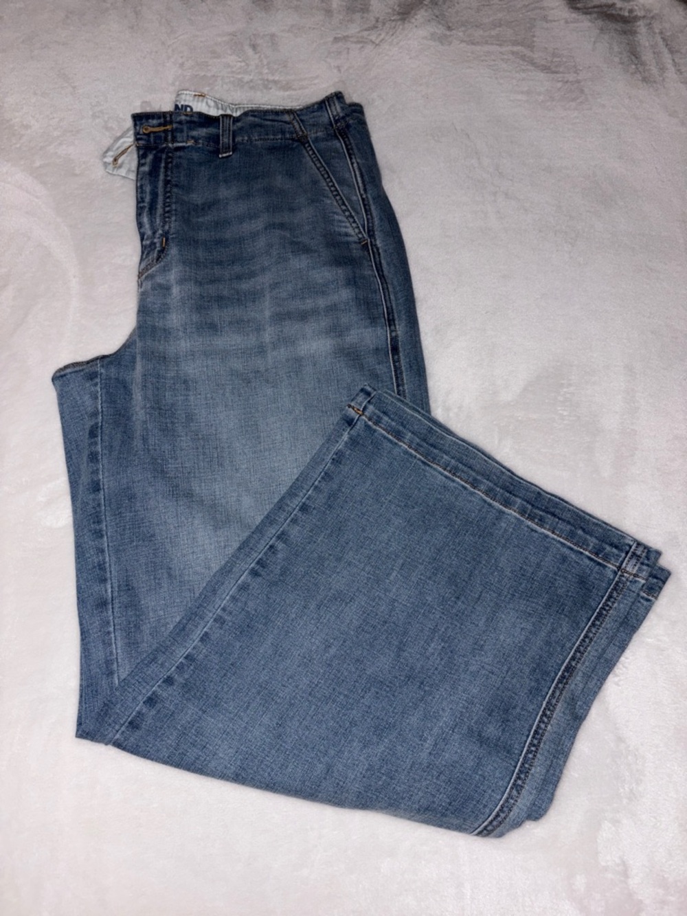 Women's Mid Rise Denim Wide Leg Ankle Jeans